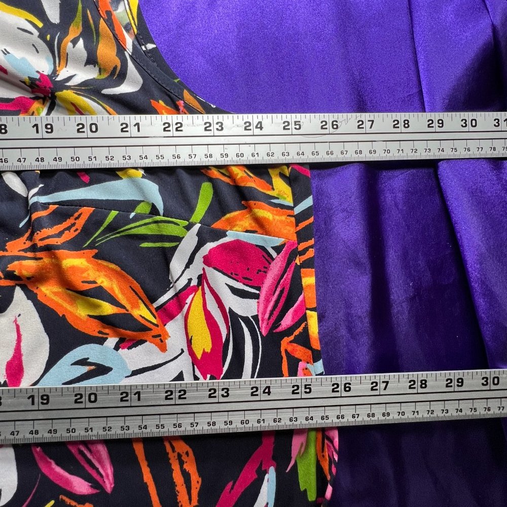 πMSK Colorful Floral Plus Size Sleeveless Midi Dress with Ruffle Hem - Picture 12 of 16